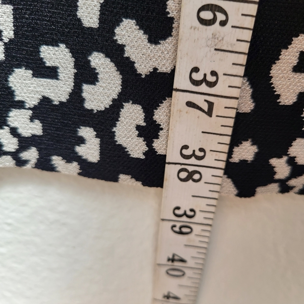 Rebecca Taylor Revolve Leopard Stretch Knit black white Sweater Dress - Picture 5 of 8